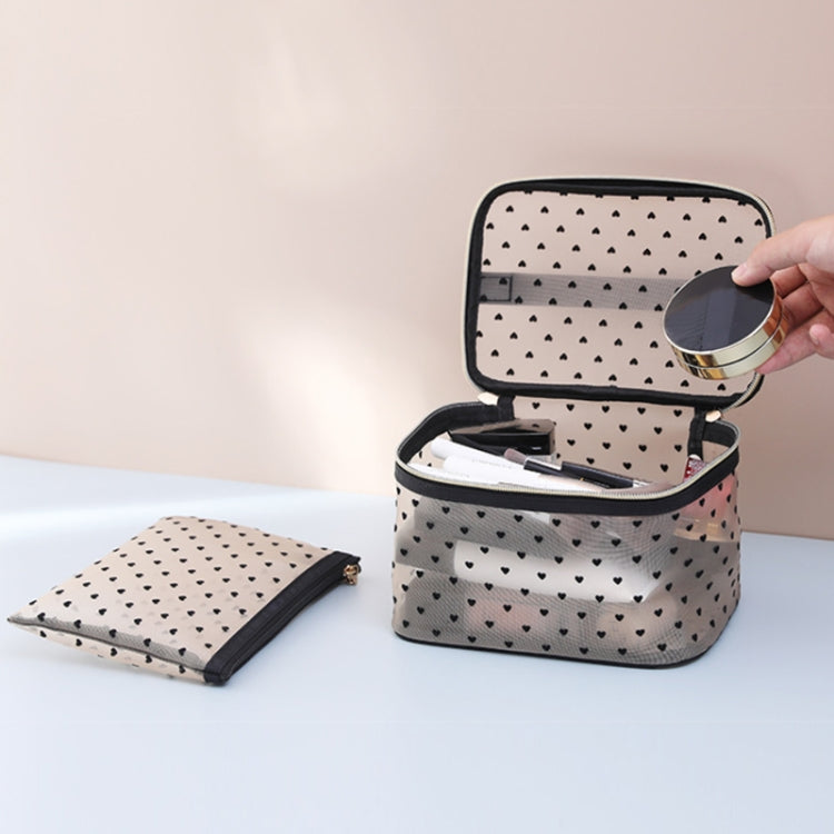 Flocking Love Mesh Portable Cosmetic Bag, Style:, Small Square, Octagon, Briefcase, Shell, Flat