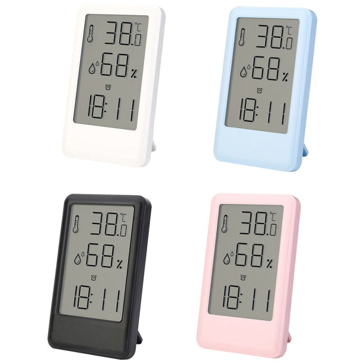 9032 LCD Large Screen Display Alarm Clock Temperature and Humidity Meter, White, Blue, Black, Pink