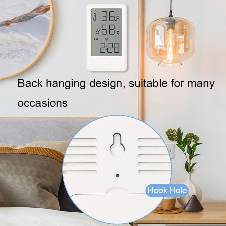 9032 LCD Large Screen Display Alarm Clock Temperature and Humidity Meter, White, Blue, Black, Pink