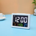 G2000 Color Screen Date Temperature Display Alarm Clock Desk Clock, White, Black