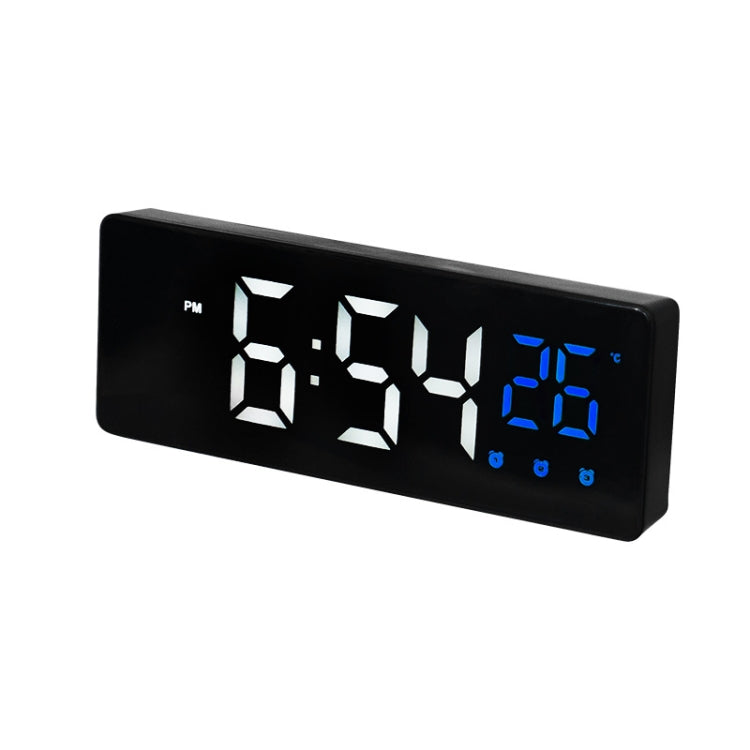 0715 Voice-activated LED Mute Date Temperature Display Electronic Clock, Black Surface Blue Light, Black Surface Green Light, Black Surface Red Light, White Shell Blue Light, White Shell Green Light, White Shell Red Light, Black Shell Blue Light       ...