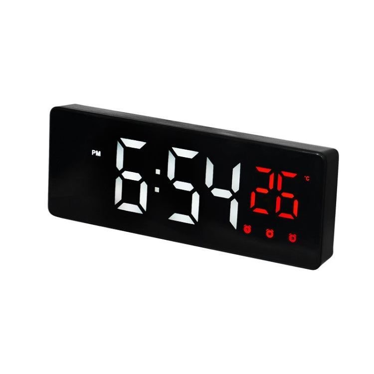 0715 Voice-activated LED Mute Date Temperature Display Electronic Clock, Black Surface Blue Light, Black Surface Green Light, Black Surface Red Light, White Shell Blue Light, White Shell Green Light, White Shell Red Light, Black Shell Blue Light       ...