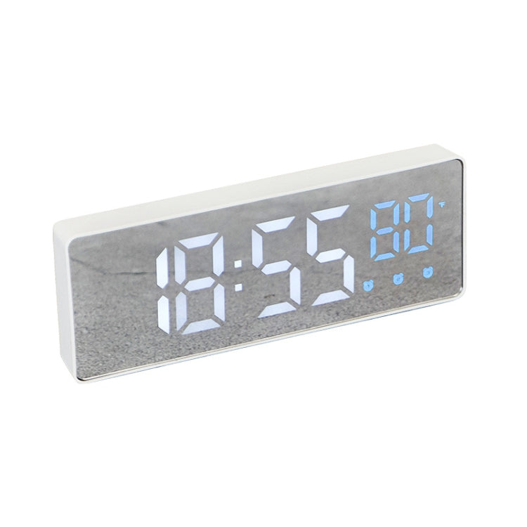 0715 Voice-activated LED Mute Date Temperature Display Electronic Clock, Black Surface Blue Light, Black Surface Green Light, Black Surface Red Light, White Shell Blue Light, White Shell Green Light, White Shell Red Light, Black Shell Blue Light       ...
