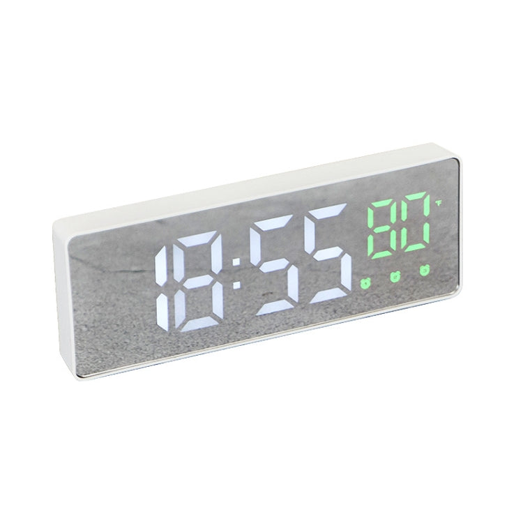 0715 Voice-activated LED Mute Date Temperature Display Electronic Clock, Black Surface Blue Light, Black Surface Green Light, Black Surface Red Light, White Shell Blue Light, White Shell Green Light, White Shell Red Light, Black Shell Blue Light       ...