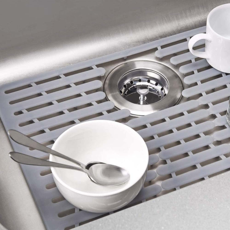 Multi-Functional Silicone Sink Pad Non-Slip Thermal Insulation Drain Pad, Color:, Gray, Yellow