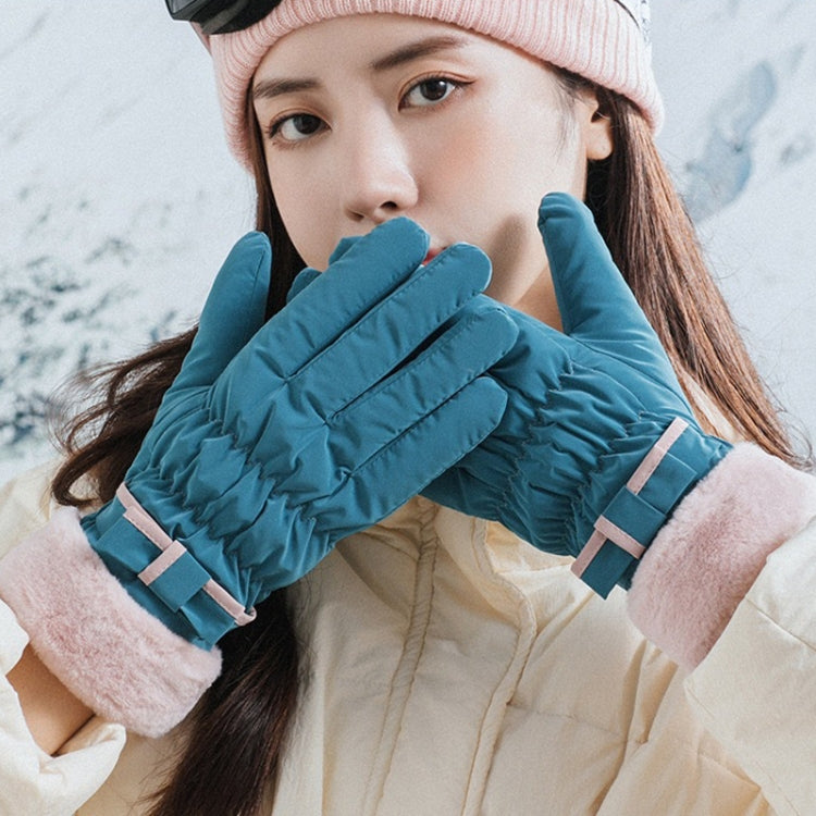 1 Pair YR205 Winter Warm Plus Fleece Mouth Driving Riding Sports Gloves, Free Code
