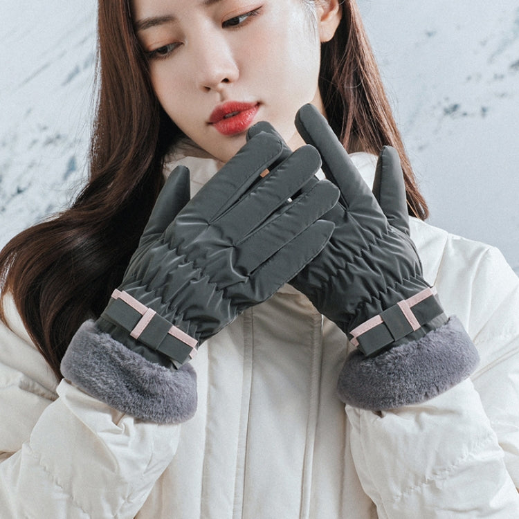 1 Pair YR205 Winter Warm Plus Fleece Mouth Driving Riding Sports Gloves, Free Code