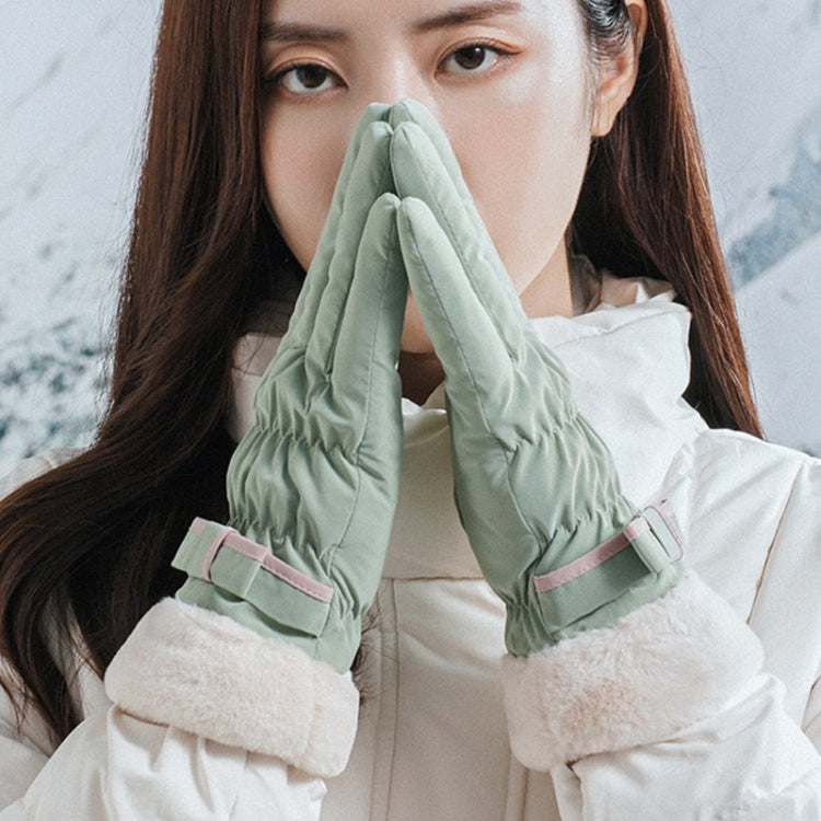 1 Pair YR205 Winter Warm Plus Fleece Mouth Driving Riding Sports Gloves, Free Code