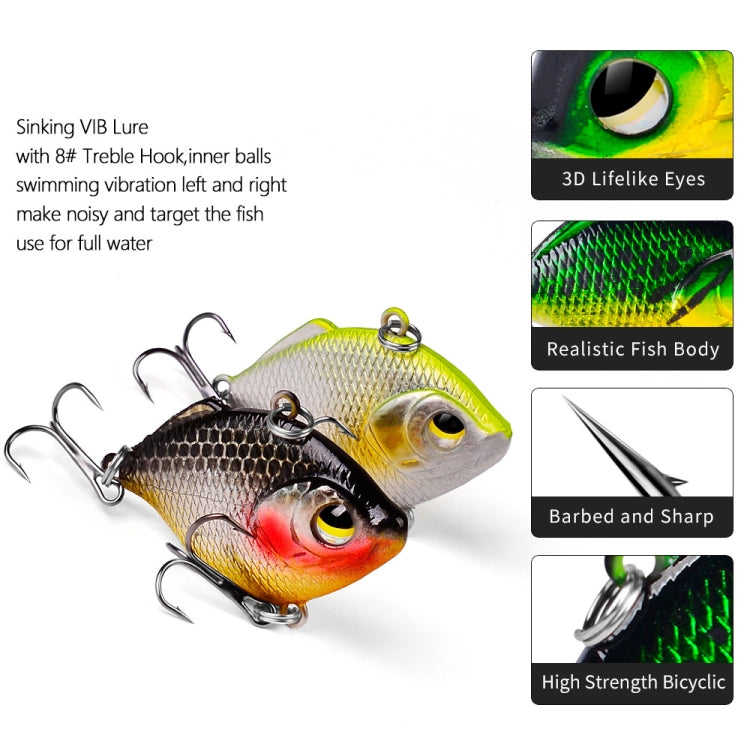 3 PCS PROBEROS DW1044 4.5cm/8.5g Lure Fake Bait Iconic Plastic VIB Hard Bait, DW1044 G, DW1044 H, DW1044 A, DW1044 B, DW1044 C, DW1044 D, DW1044 E, DW1044 F