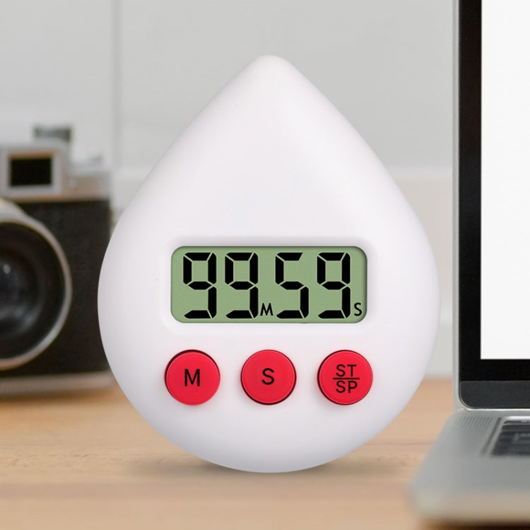 Water Drop Electronic Timer Student Learning Reminder, White, Black, Orange, Green, Blue, Light Pink, Yellow Green, Light Green