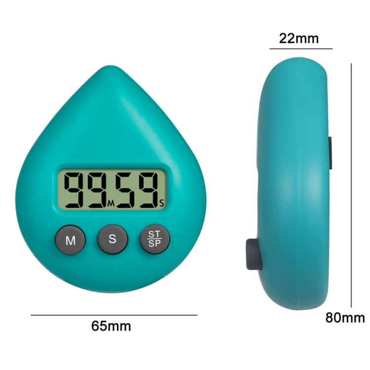 Water Drop Electronic Timer Student Learning Reminder, White, Black, Orange, Green, Blue, Light Pink, Yellow Green, Light Green