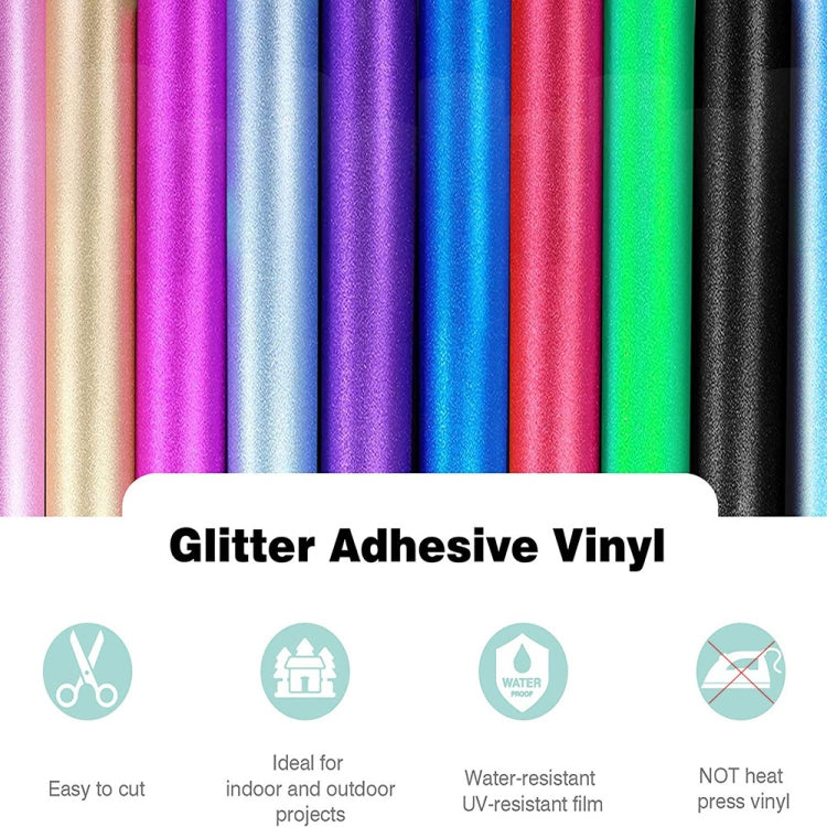 Glitter Adhesive Craft Permanent Vinyl Film For Cup Wall Glass Decor, 30 x 50cm, 30 x 100cm, 2 PCS 30 x 30cm