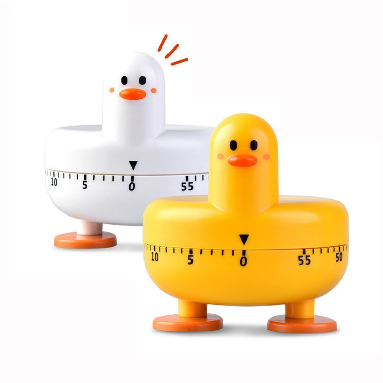 Cartoon Duck Kitchen Mechanical Timer Baking Time Management, Yellow, White
