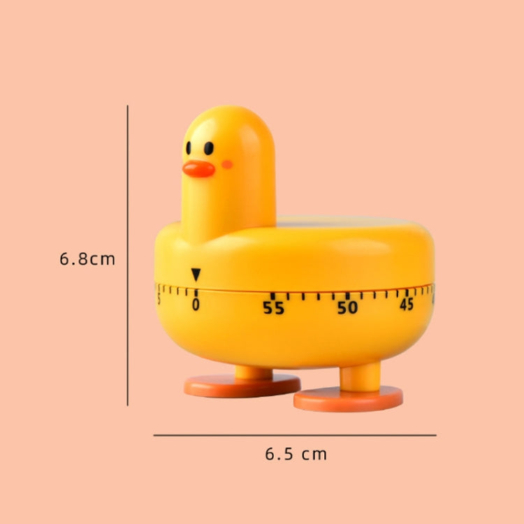 Cartoon Duck Kitchen Mechanical Timer Baking Time Management, Yellow, White