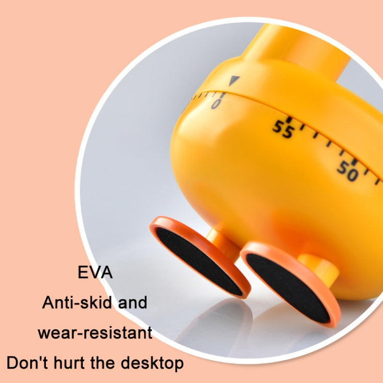 Cartoon Duck Kitchen Mechanical Timer Baking Time Management, Yellow, White