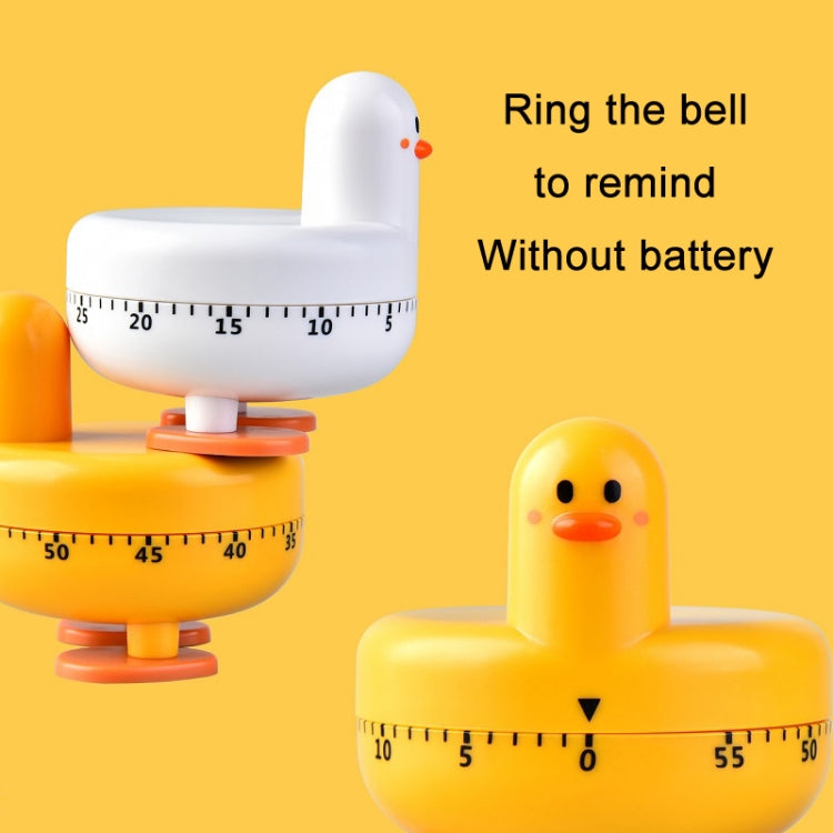 Cartoon Duck Kitchen Mechanical Timer Baking Time Management, Yellow, White