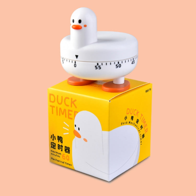 Cartoon Duck Kitchen Mechanical Timer Baking Time Management, Yellow, White