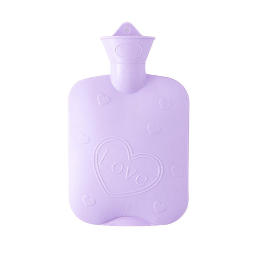 006 1000ml Thickened Explosion-proof Heart Embossed Water Injection Hot Water Bag, C Model Blue, C Model Purple, C Model Pink