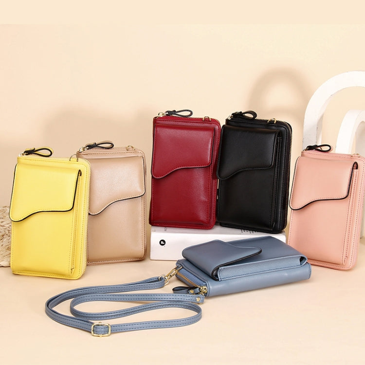 Shoulder Crossbody Bag Large Capacity Ladies Long Purse Mobile Phone Bag, Style 3 Yellow, Style 3 Red, Style 3 Blue, Style 3 Black, Style 3 Pink, Style 3 Apricot
