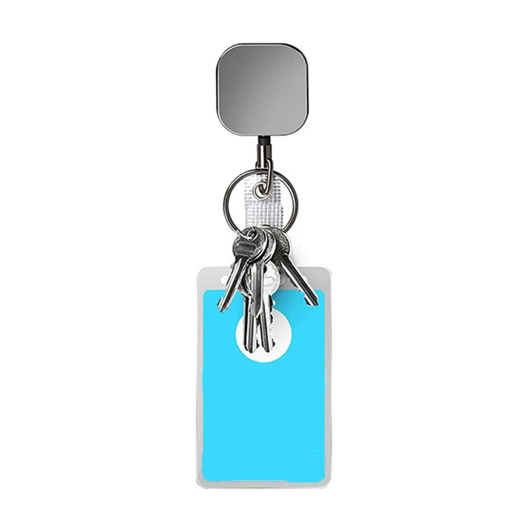 4cm Plated Metal Square Expansion Rope Key Chain, 4cm Square