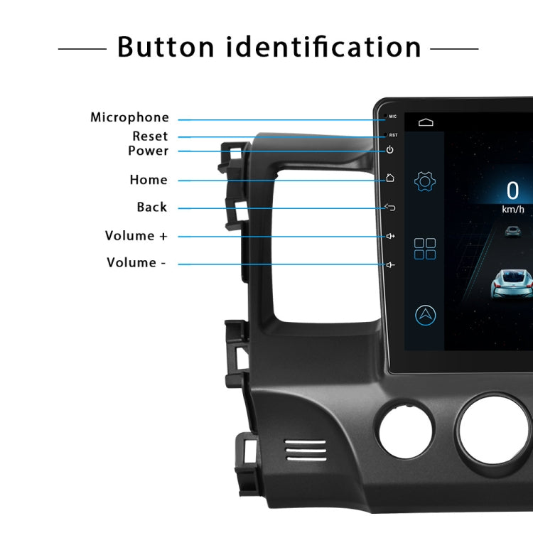 For Honda Civic 10.1 Inch Android WiFi Navigation Machine, Style:, Standard+12 Light Camera