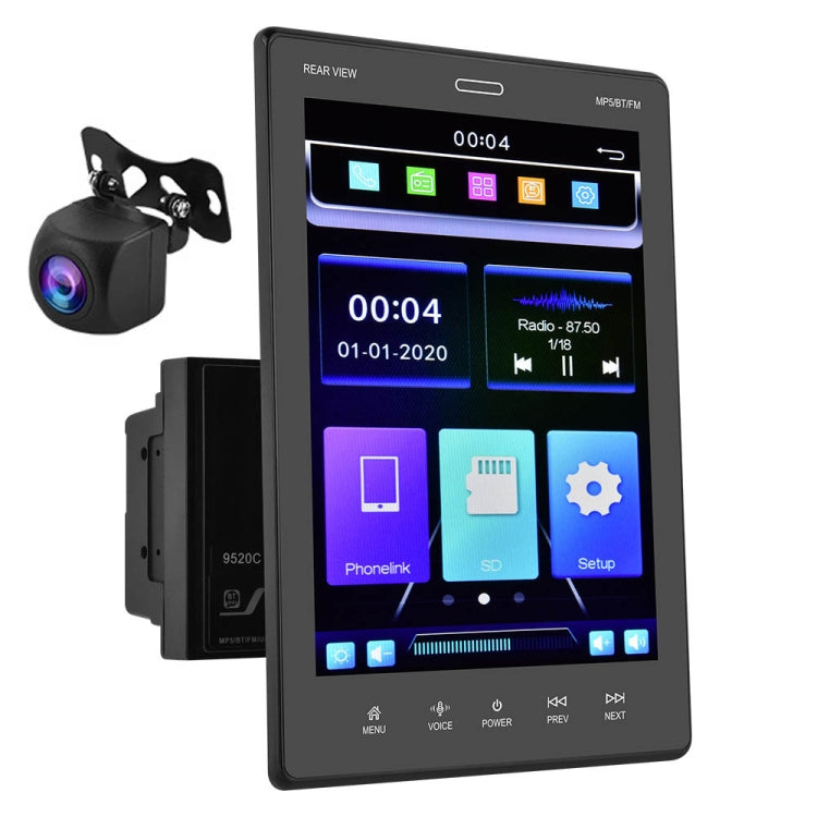 9520C Double Spindle 9.5 Inch Vertical Screen Car MP5 Player, Style:, Standard, Standard+4 Light Camera, Standard+8 Light Camera, Standard+12 Light Camera, Standard+AHD Light Camera