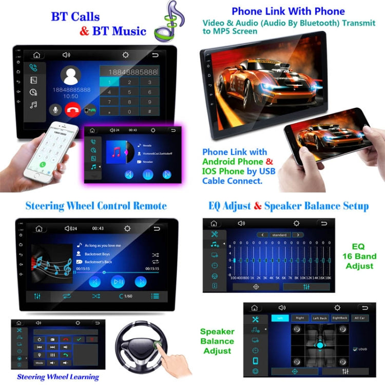 C7001 7 Inch Touch Screen Built-In CarPlay Car MP5 Player, Style:, 7 inch Standard, 7 inch Standard+4 Light Camera, 7 inch Standard+8 Light Camera, 7 inch Standard+12 Light Camera, 7 inch Standard+AHD Camera