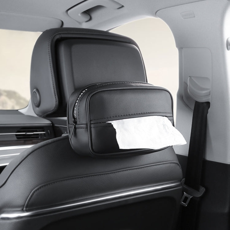 Multifunctional Car Chair Back Hanging Tissue Box, Tissue Box Black