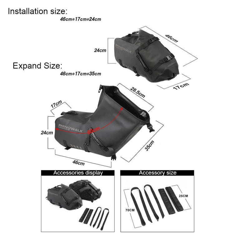 Rhinowalk MT1428 Large-capacity Waterproof and Wear-resistant Motorcycle Double-side Bag, MT1428