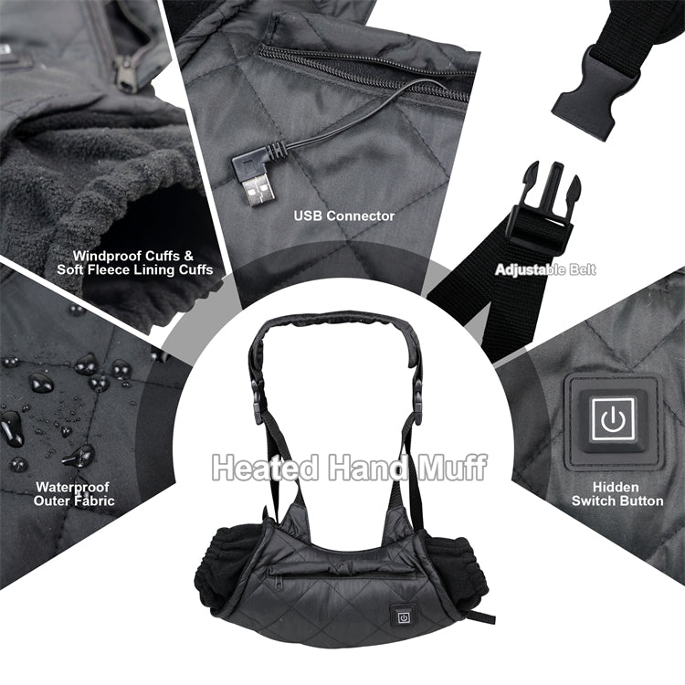 Outdoor Camping USB Heated Smart Warm Handbag, Handbag(Black), Handbag(Khaki), Smart Warm Handbag