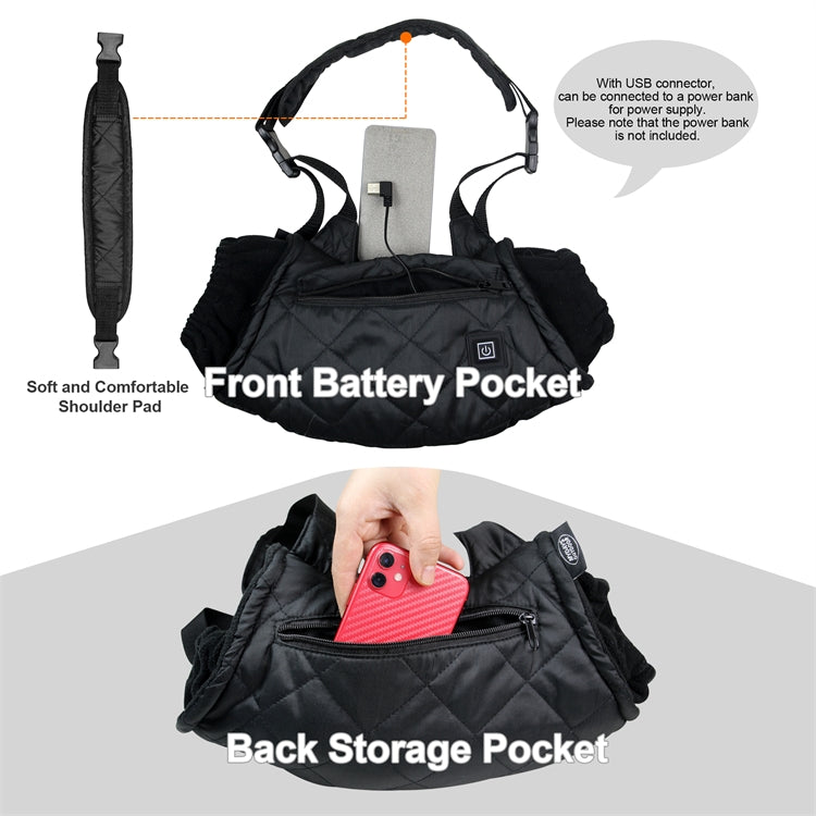 Outdoor Camping USB Heated Smart Warm Handbag, Handbag(Black), Handbag(Khaki), Smart Warm Handbag