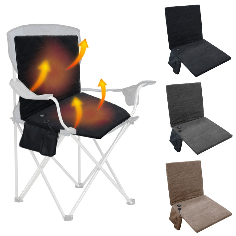 Outdoor Winter Camping Warm USB Heating Cushions With Backrest, With Backrest Khaki, With Backrest Black, With Backrest Gray