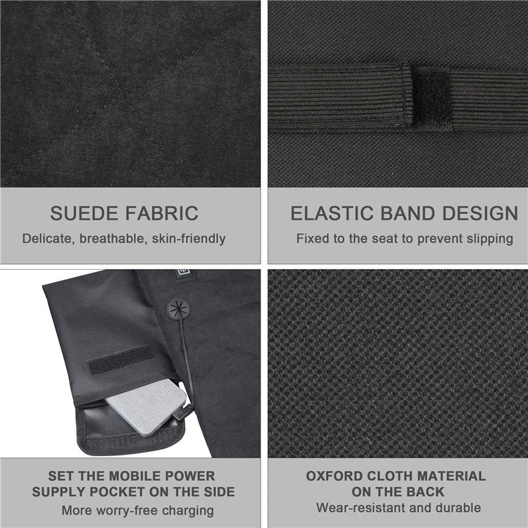 Outdoor Winter Camping Warm USB Heating Cushions With Backrest, With Backrest Khaki, With Backrest Black, With Backrest Gray