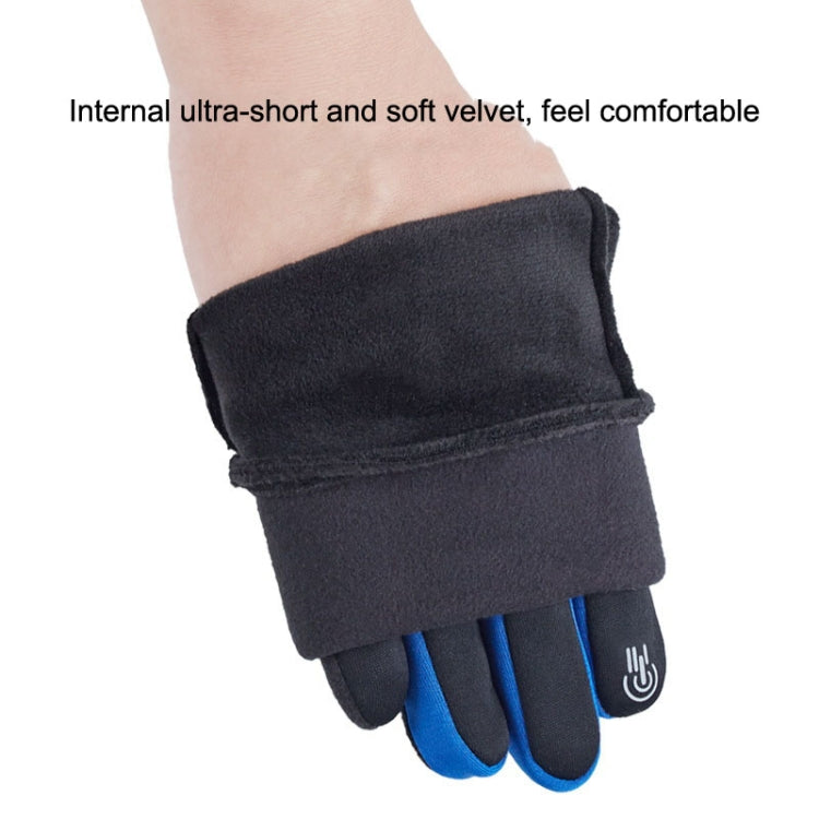 1 Pair Velvet and Thick Cycling Windproof and Cold Warm Gloves, Style:, Female Version (Grey), Female Version (Pink), Male Version (Black), Male Version (Blue), Male Version (Grey)