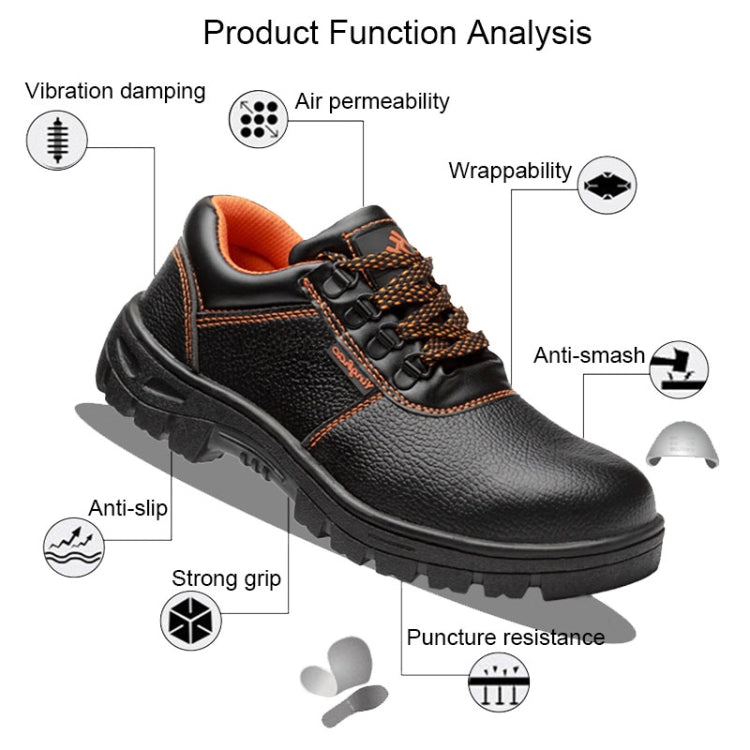 215 Microfiber Leather Anti-puncture Wear-resistant Work Shoes Smash-proof Oil-resistant Safety Shoes, Spec:, Low-top (38), Low-top (39), Low-top (40), Low-top (41), Low-top (42), Low-top (43), Low-top (44), Low-top (45), Low-top (46), High-top (38)   ...