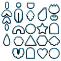 24 In 1 DIY Clay Earrings Molds DIY Handmade Clay Cutter Handmade Jewelry Molds, 24 In 1 (Dark Blue), 24 In 1 (Rust Red), 24 In 1 (Mint Green), 24 In 1 (Beige Orange)