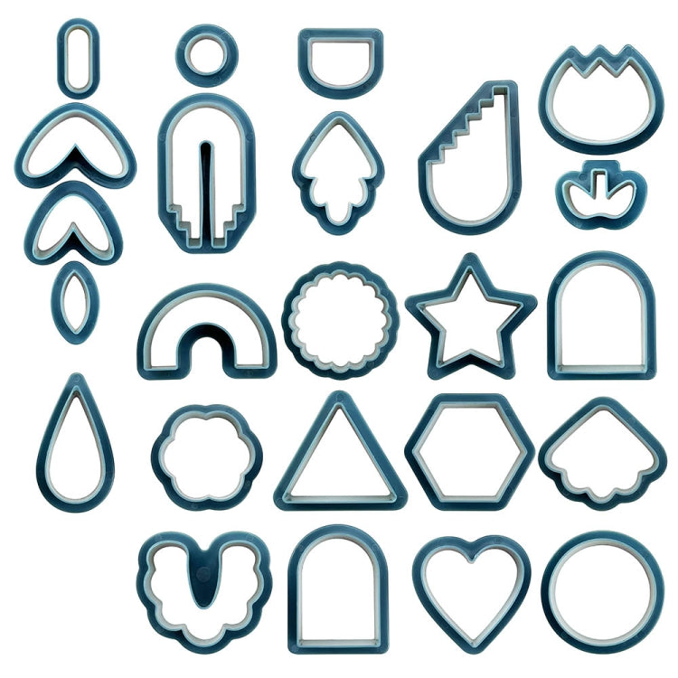 24 In 1 DIY Clay Earrings Molds DIY Handmade Clay Cutter Handmade Jewelry Molds, 24 In 1 (Dark Blue), 24 In 1 (Rust Red), 24 In 1 (Mint Green), 24 In 1 (Beige Orange)
