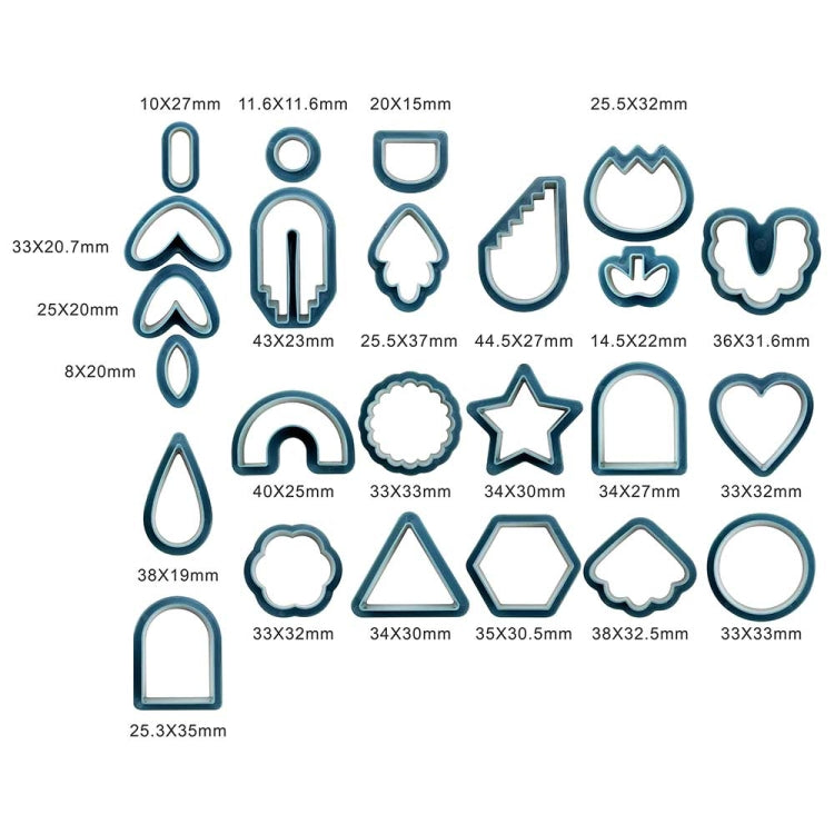 24 In 1 DIY Clay Earrings Molds DIY Handmade Clay Cutter Handmade Jewelry Molds, 24 In 1 (Dark Blue), 24 In 1 (Rust Red), 24 In 1 (Mint Green), 24 In 1 (Beige Orange)