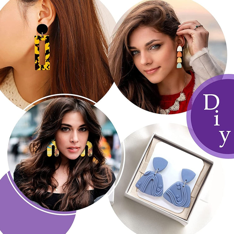24 In 1 DIY Clay Earrings Molds DIY Handmade Clay Cutter Handmade Jewelry Molds, 24 In 1 (Dark Blue), 24 In 1 (Rust Red), 24 In 1 (Mint Green), 24 In 1 (Beige Orange)