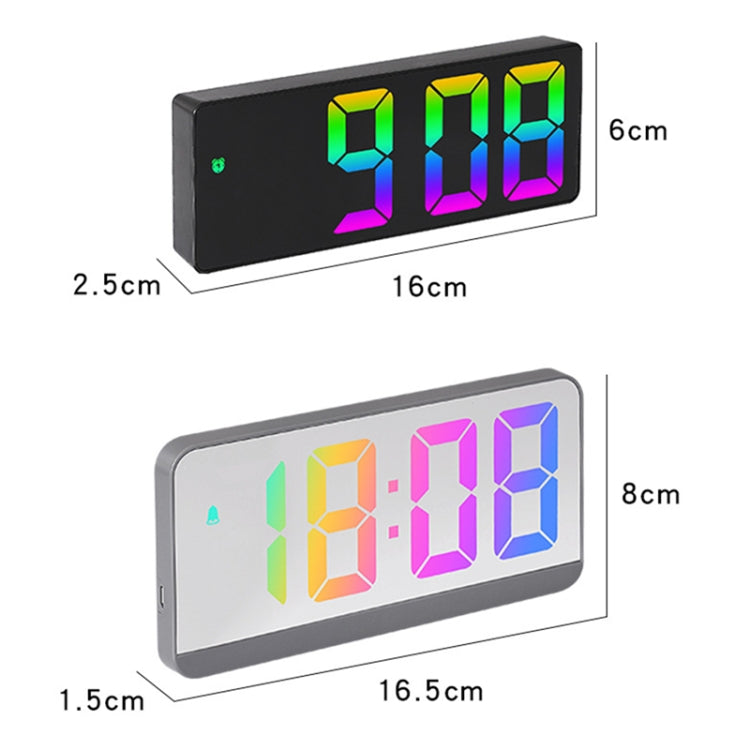 Colorful Fonts LED Electronic Alarm Clock Large Screen Clock