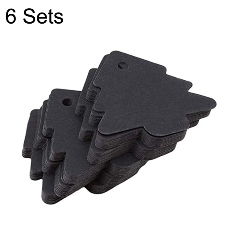 6 Sets DIY Christmas Tree Elevator Retro Card Labels Wedding Party Process Clip Stickers, Black, White, Cowhide