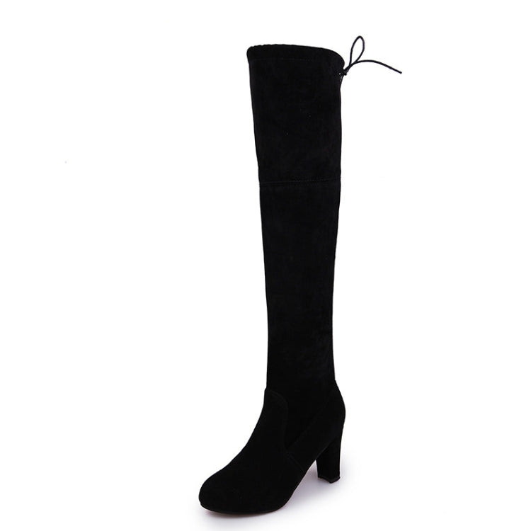 Ladies Over-the-knee Boots Frosted Leather Thick High Heel Boots, 34, 35, 36, 37, 38, 39, 40, 41, 42, 43