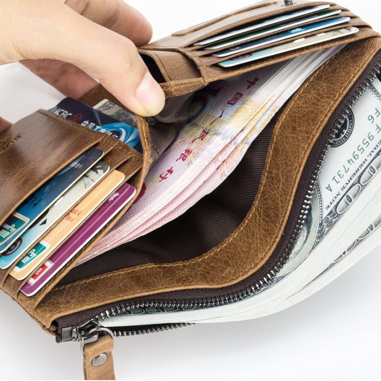 BUFF CAPTAIN 013 RFID Anti-theft Detachable Retro Leather Wallet with Multiple Dard Dlots, 013