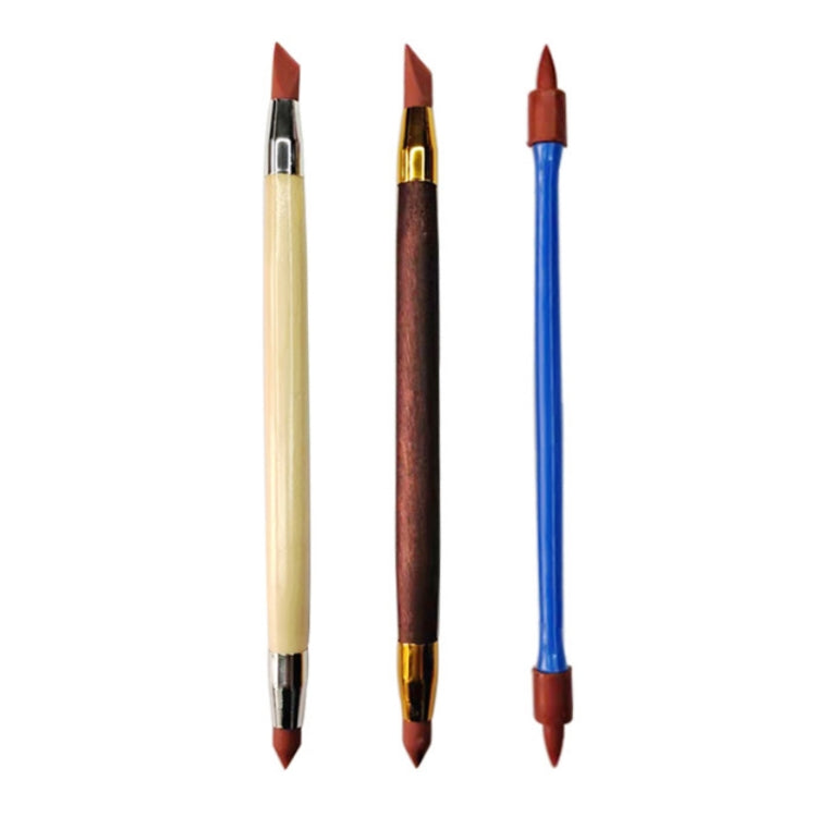 Double-ended Pottery Engraving Soft Tip Silicone Pen, 2 Sets
