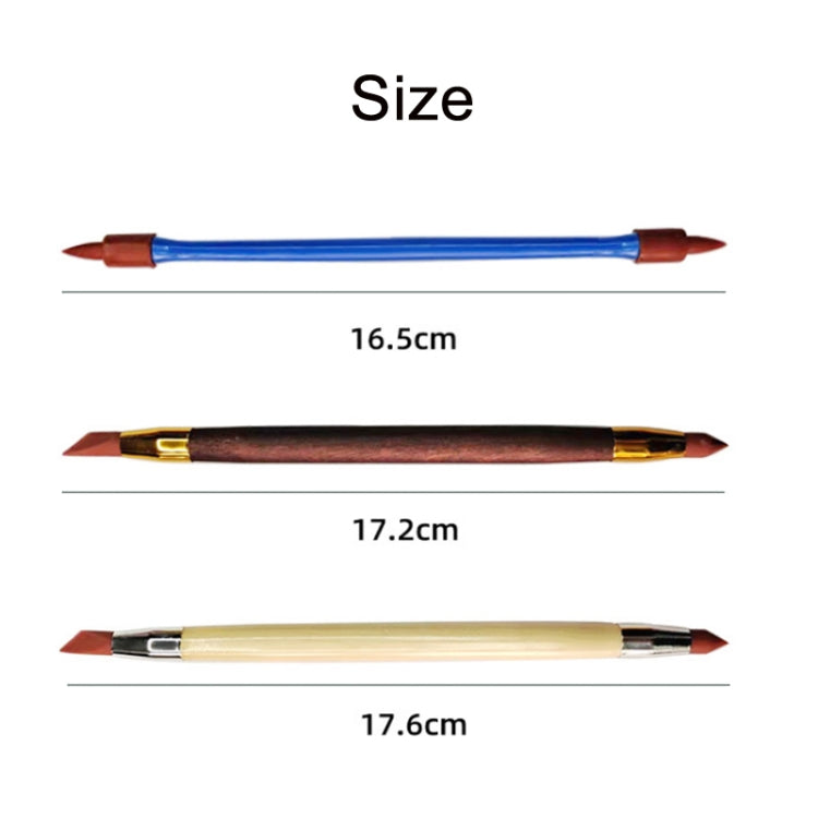 Double-ended Pottery Engraving Soft Tip Silicone Pen, 2 Sets