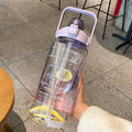 GYBL4503 2000ml Large-capacity Outdoor Sports Water Bottle with Straw, Spec:, Purple, Green, Blue, Black, Pink