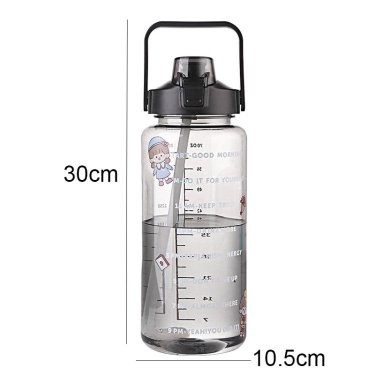 GYBL4503 2000ml Large-capacity Outdoor Sports Water Bottle with Straw, Spec:, Purple, Green, Blue, Black, Pink