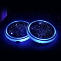 1 Pair Automotive LED Colorful Luminous Water Coaster Acrylic Car Cup Tank Atmosphere Lamp, Star Model