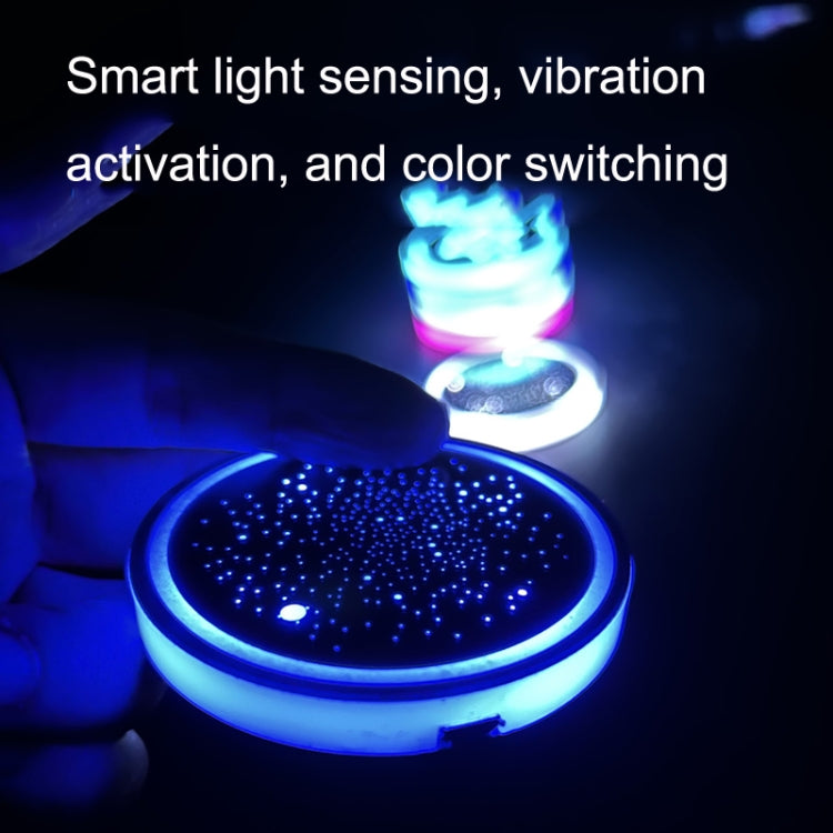 1 Pair Automotive LED Colorful Luminous Water Coaster Acrylic Car Cup Tank Atmosphere Lamp, Star Model