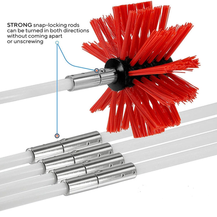 Extendable Bendable Electric Drill Chimney Brush Hood Interior Duct Brush, 410mm x 15 Rods